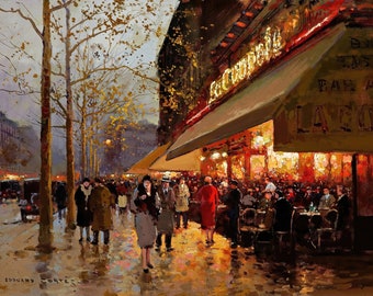 La Coupole, Montparnasse, Paris Painting by Edouard Leon Cortes Reproduction
