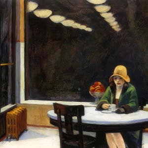 Edward Hopper Automat Painting Reproduction – Giclee Canvas/Paper/Stretched