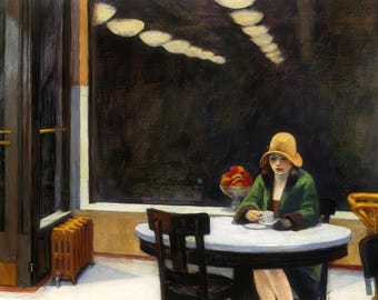 Automat Painting by Edward Hopper Art Reproduction