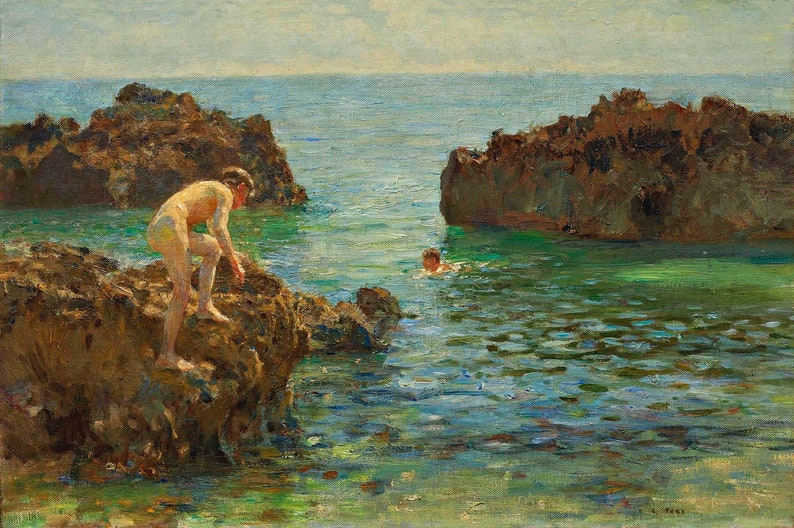 Boys Bathing Painting by Henry Scott Tuke Art Reproduction Etsy Israel