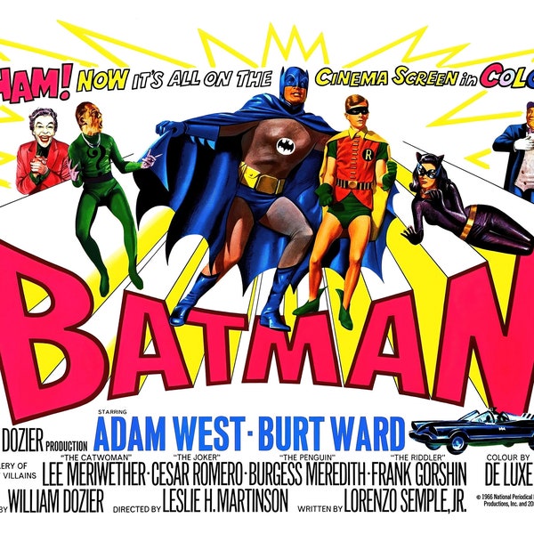 Batman Adam West Burt Ward Movie Poster Reproduction