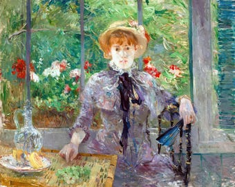 ベルト・モリゾ - 昼食後 1881年 美術館品質のロールド油絵複製画