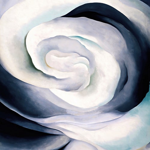 Abstraction White Rose Painting by Georgia Okeeffe Art - Etsy