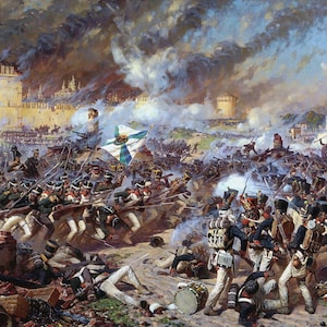 Polish Artillery Battle of Raszyn Painting by Wojciech Kossak Art Reproduction
