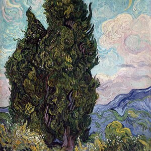 Cypresses Painting by Vincent van Gogh Reproduction