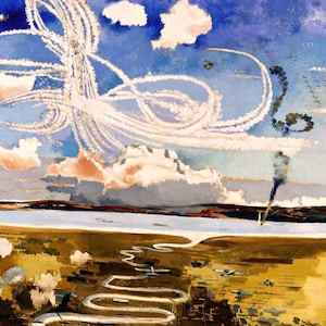 Reproducción de la pintura de Paul Nash sobre la batalla de Inglaterra