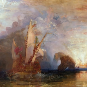 Ulysses Steamboats Painting by Joseph Mallord William Turner Reproduction