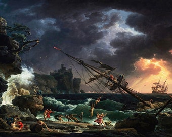 La pintura del naufragio de Claude-Joseph Vernet Reproducción de arte