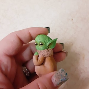 Miniature,Cake,Topper,Baby,Yoda,The,child,Mandalorian,made,to,order,shower,room,decor,starwars,polymer,clay,mini,small,