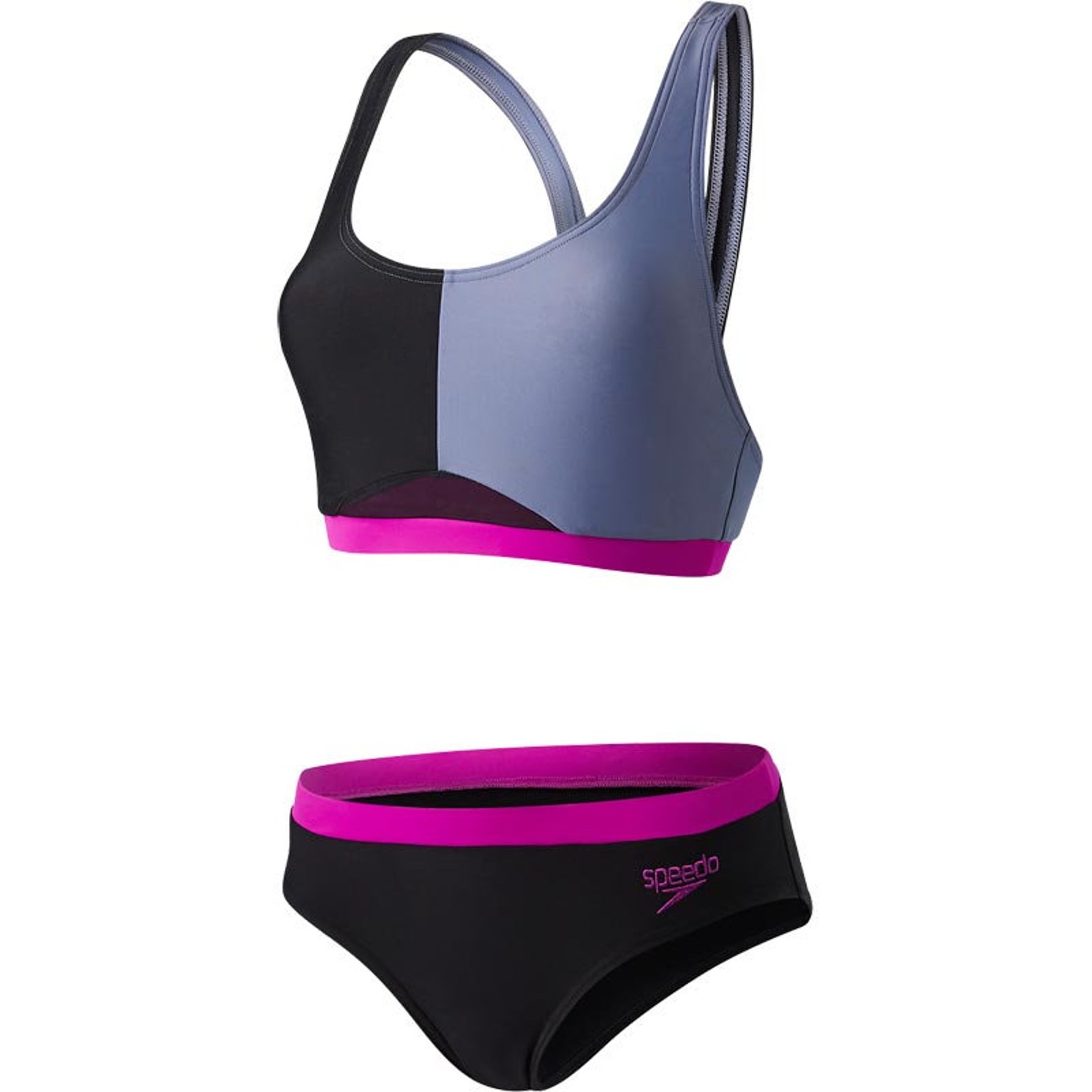 Speedo Women's HydrActive Two Piece Swimsuit Black/Grey UK Etsy