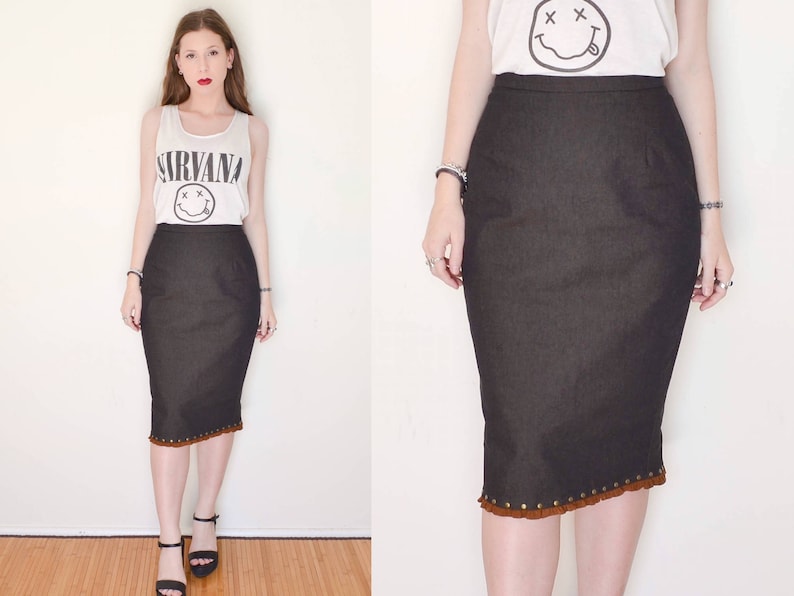 charcoal denim skirt