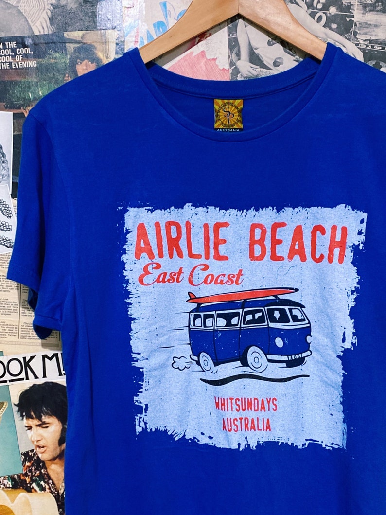 Airlie Beach East Coast Blue Combi Van Surf Grapic TShirt Etsy