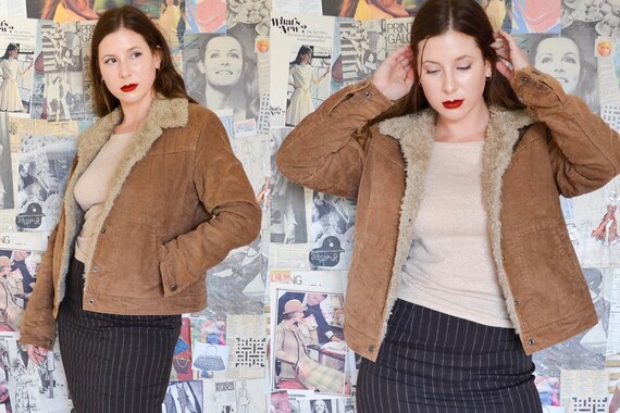 corduroy and faux shearling trucker jacket