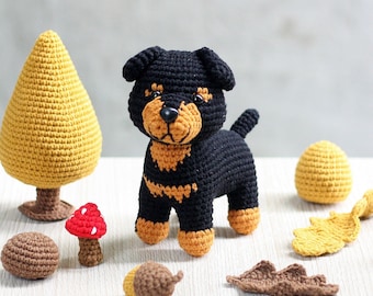Rottweiler Amigurumi Crochet Pattern: 'Rocky' the Puppy (PDF Pattern)