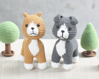 Patron au crochet Pitbull Dog Amigurumi (PDF)