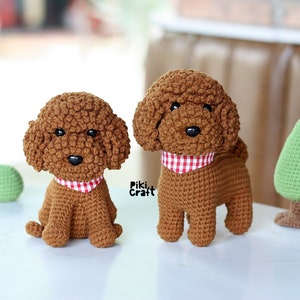 2 In 1 Amigurumi Dog PDF – Multilingual (En, Fr, De, Es) Instructions. Lucas and Fluffy Puppies Sitting & Standing
