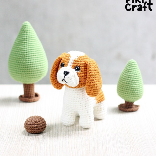 Charles the Cavalier King Amigurumi Häkelanleitung PDF. Hündchen Amigurumi Häkelanleitungen.