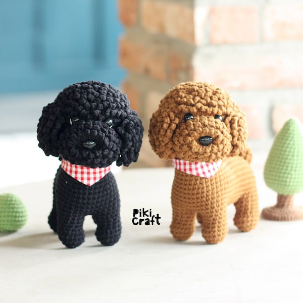 Amigurumi gehaakt puppypatroon. Lucas de Toy Poodle amigurumi-patroon. Puppy hond gehaakte Amigurumi patronen.