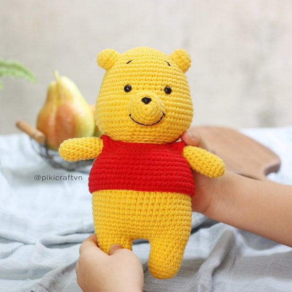 Childhood Bear Amigurumi Crochet Pattern PDF (Bonus Honey Jar & Bee Pattern). Crochet Pooh Pattern. Crochet Toys Pattern