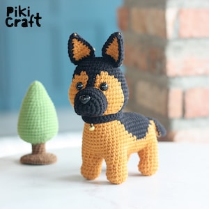 Amigurumi Crochet Puppy Pattern. Hansel the German Shepherd amigurumi pattern. Puppy Dog Crochet Amigurumi Patterns.