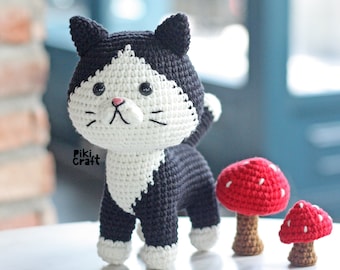 かぎ針編みの猫、手作りあみぐるみおもちゃ、ぬいぐるみ、、かぎ針編み