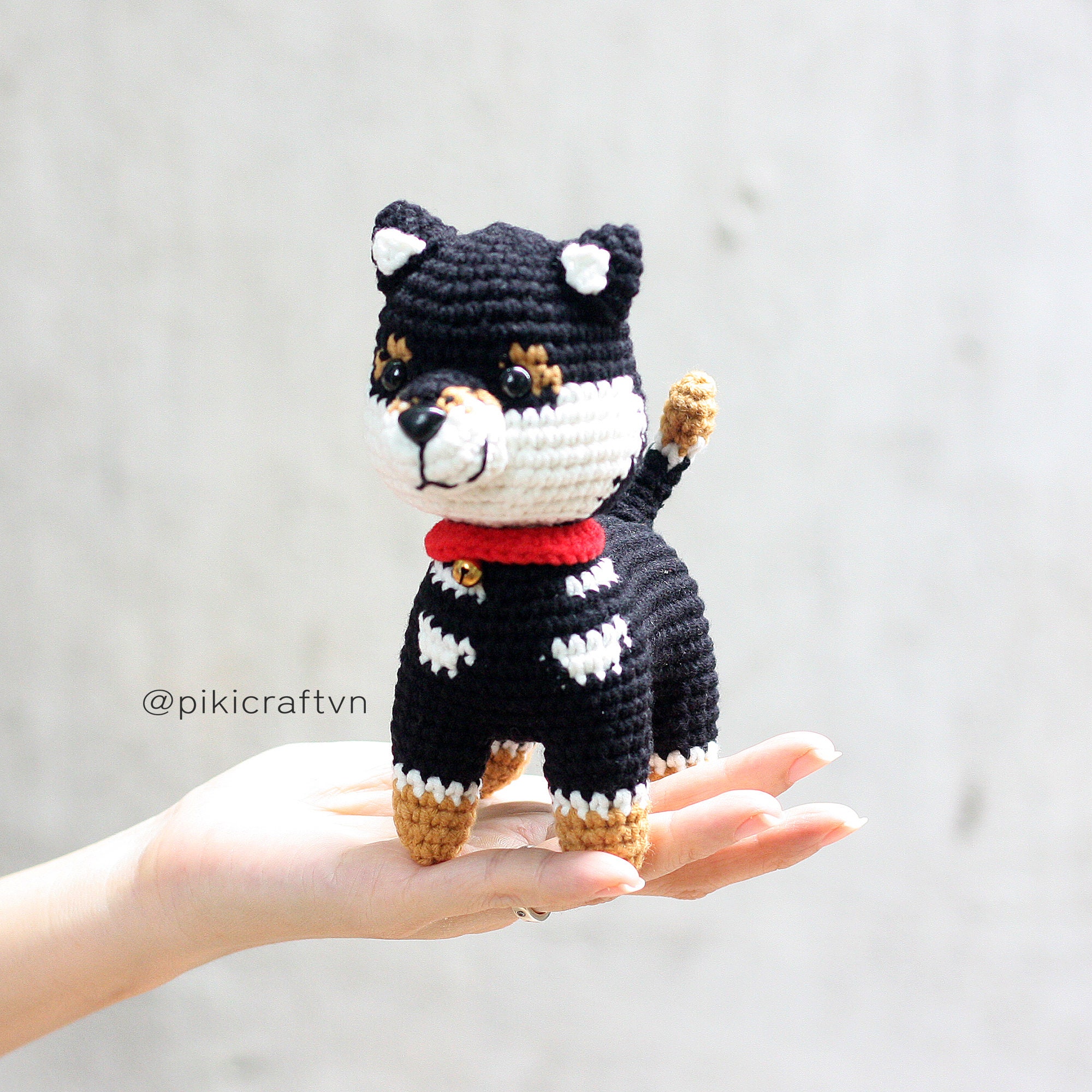 Amazon.co.jp: 犬 あみぐるみ 黒柴犬 ハンドメイド 編みぐるみ