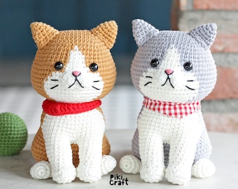 Amigurumi Crochet Kitten Pattern. Lemon the Golden Cat amigurumi pattern. Kitten Cat Crochet Amigurumi Patterns.