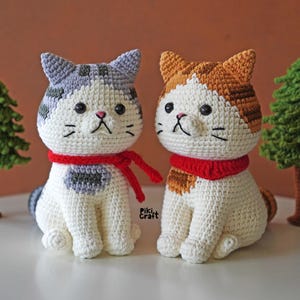 Virkmönster för amigurumi med ingefära-tabbykatt (digital nedladdning)