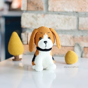 Beagle Dog Amigurumi Crochet Pattern PDF. Milo the Puppy Dog Crochet. Instant Download. Stuffed animal DIY gift.
