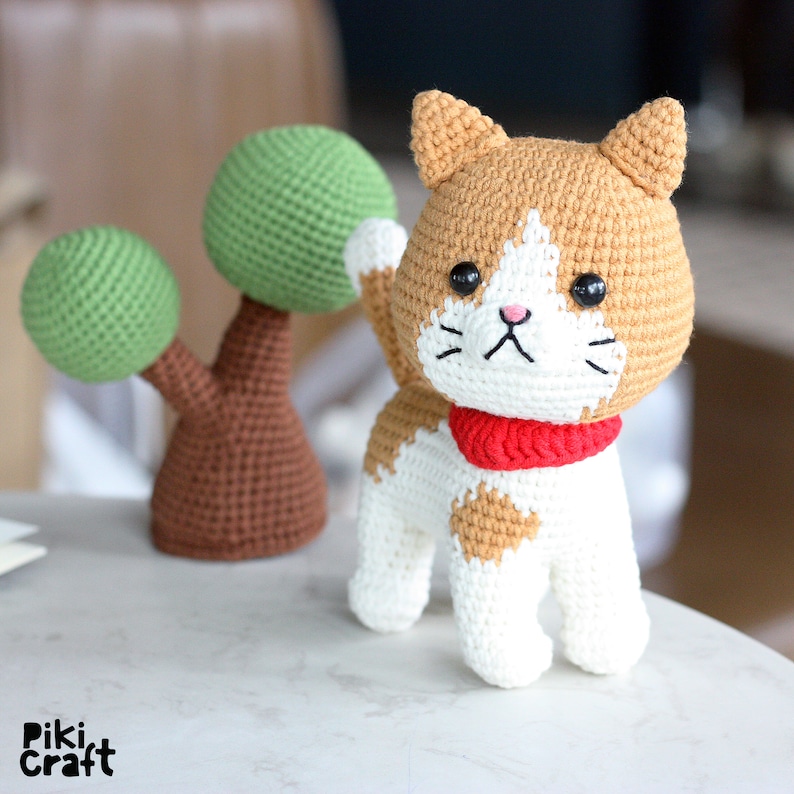 2 in 1 Amigurumi Crochet Kitties Pattern. The Golden Cat amigurumi pattern. Cute Standing and Sitting Cat Crochet Amigurumi Patterns. image 7