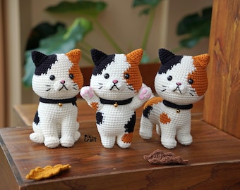 三毛猫のかぎ針編みパターン - リバーシブルあみぐるみパターン - ENG