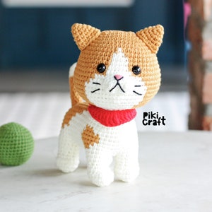2 in 1 Amigurumi Crochet Kitties Pattern. The Golden Cat amigurumi pattern. Cute Standing and Sitting Cat Crochet Amigurumi Patterns. image 6