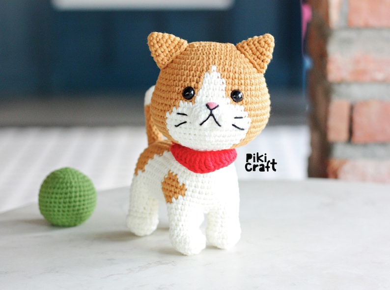 2 in 1 Amigurumi Crochet Kitties Pattern. The Golden Cat amigurumi pattern. Cute Standing and Sitting Cat Crochet Amigurumi Patterns. image 6