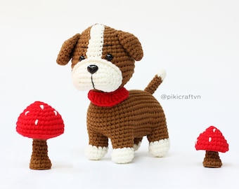 Patron au crochet Chiot Amigurumi : le chien Brian the Boxer (Patron PDF)