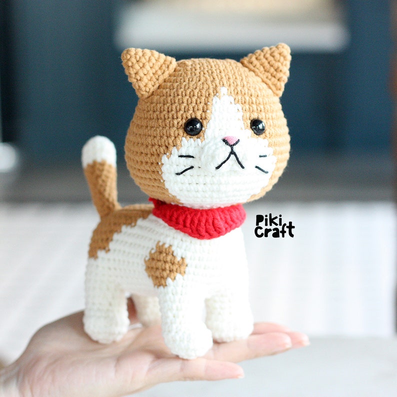 2 in 1 Amigurumi Crochet Kitties Pattern. The Golden Cat amigurumi pattern. Cute Standing and Sitting Cat Crochet Amigurumi Patterns. image 3