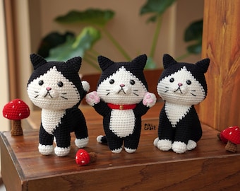 Tuxedo Cat Crochet Amigurumi Pattern: 3-in-1 Kitties (PDF Pattern)