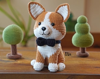 ウェルシュ・コーギーのかぎ針編みパターン：ビスケット・ザ・コーギー