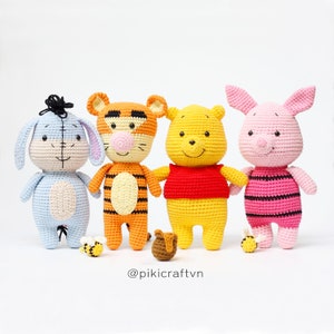 Amigurumi Bear And Pig Crochet Pattern PDF (Bonus HoneyJar & Bee Pattern). Pikicraft