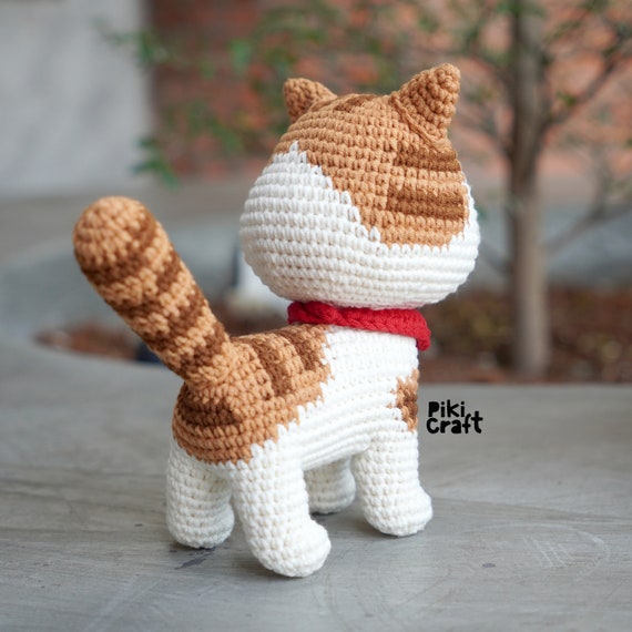 かぎ針編みのトラ猫の編みぐるみパターン：メロンの子猫（デジタル