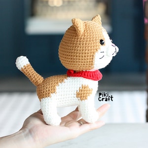 2 in 1 Amigurumi Crochet Kitties Pattern. The Golden Cat amigurumi pattern. Cute Standing and Sitting Cat Crochet Amigurumi Patterns. image 4