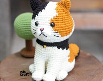 三毛猫のあみぐるみ編み図｜リアルな子猫のPDFおもちゃデコレーション