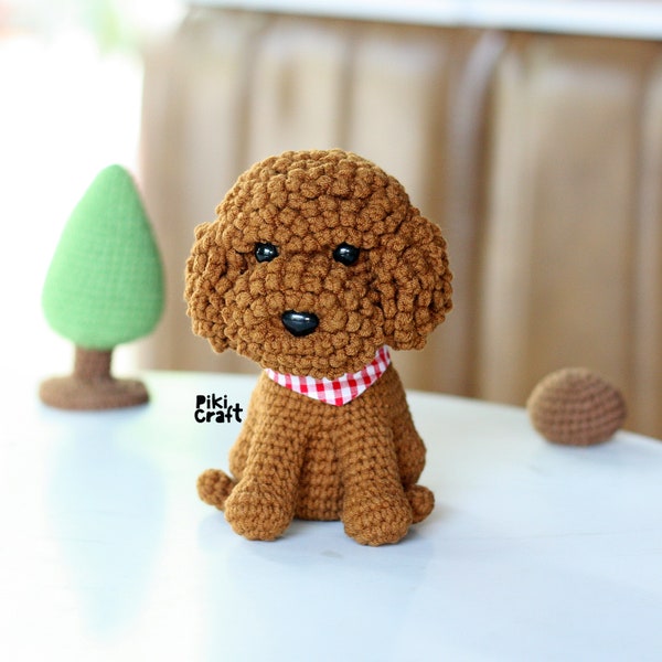 Amigurumi Crochet Puppy Pattern PDF. Fluffy the Toy Poodle amigurumi pattern. Puppy Dog Crochet Amigurumi Poodle Pattern.