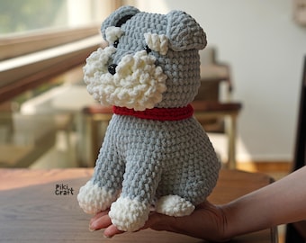 Modèle au crochet pour gros schnauzer : chiot amigurumi (PDF)