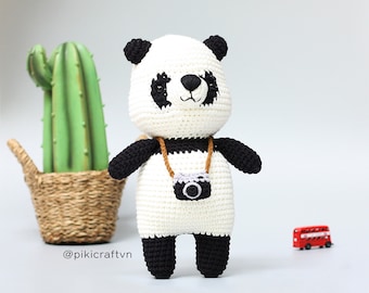 Yang Yang The Panda Amigurumi Crochet Pattern PDF (Includes Camera). Instant Download.