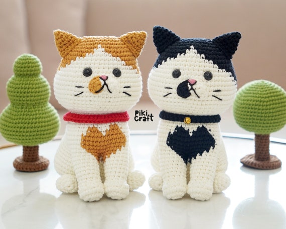 ブリティッシュショートヘアの猫のかぎ針編みパターン：あみぐるみ猫