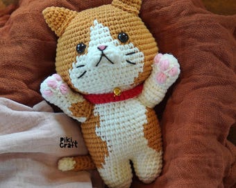 Patron au crochet avec pattes de chat doré : chaton Amigurumi (Patron PDF)