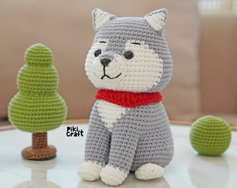 ハスキー犬のかぎ針編みパターン：アポロ シベリアン ハスキー