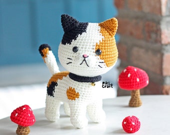 Patron au crochet chat calicot : chaton amigurumi sésame (téléchargement numérique)
