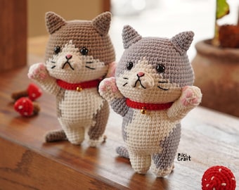 Patron au crochet pattes de chat bicolore : chaton amigurumi (Patron PDF)