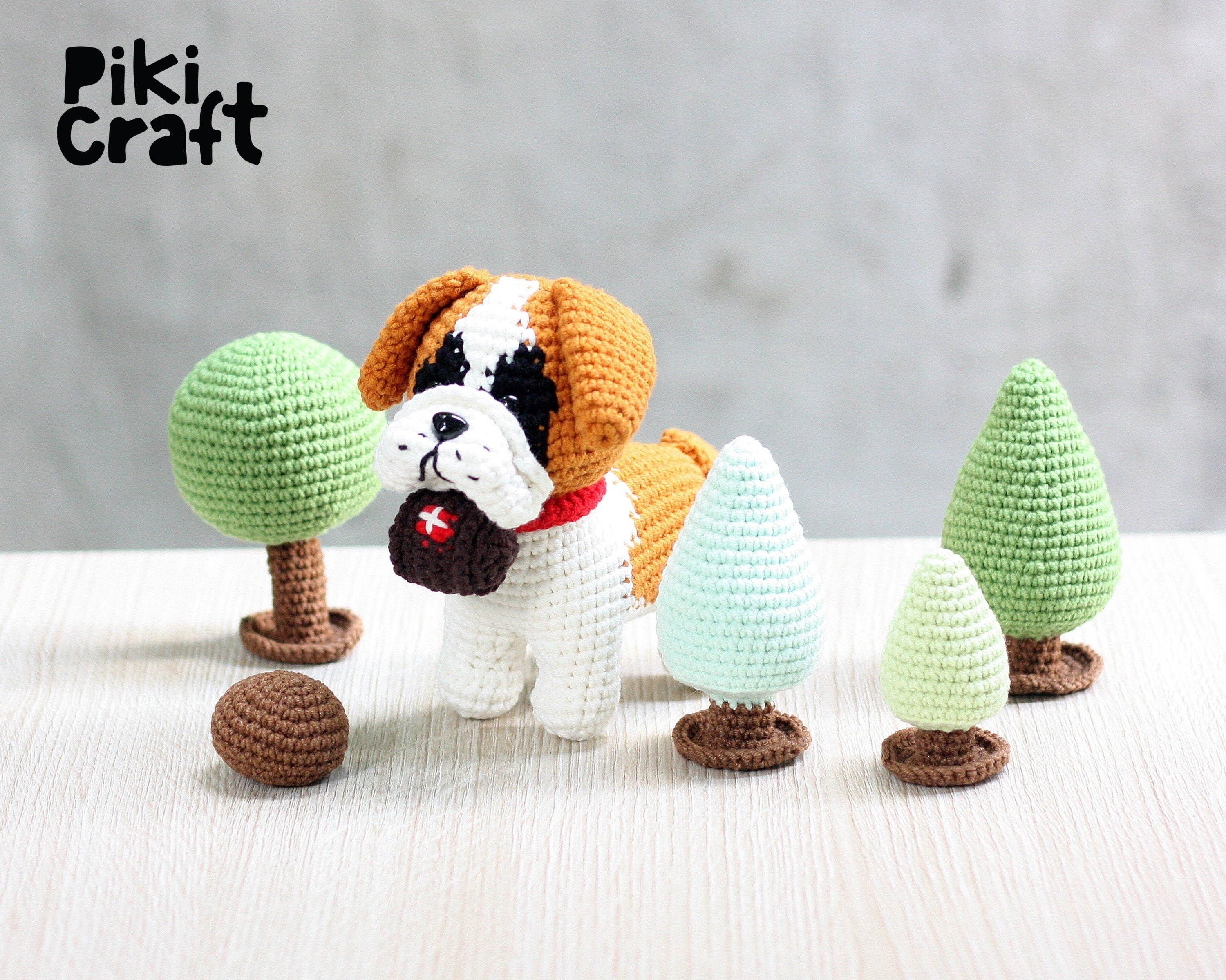 セントバーナード犬の編みぐるみ編み図（PDF） - Etsy 日本